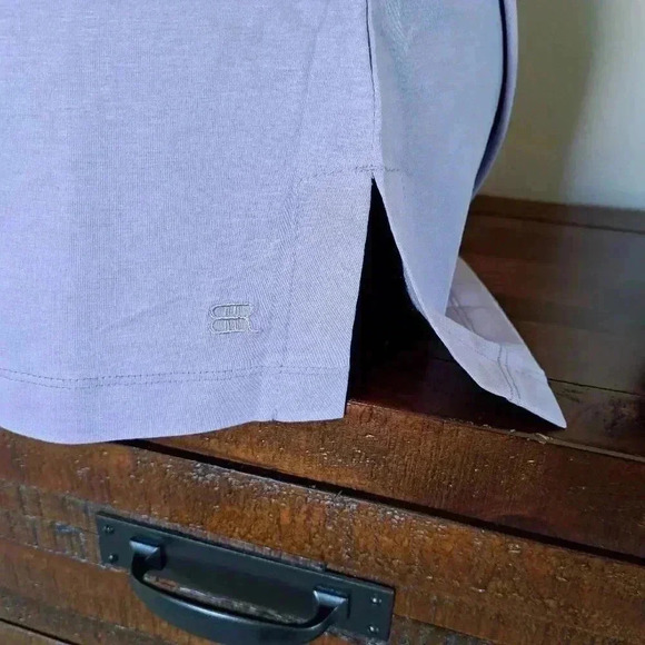 NWT Banana Republic V-neck Top Pale Purple Rolled Sleeve XS Cotton Blend Tee - Picture 7 of 13